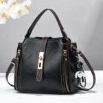 Wholesale Women Fashion Casual Bucket Zipper Handbag