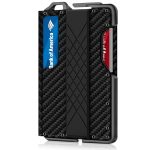 Wholesale Men'S Fashion Casual Carbon Fiber Metal Anti-Magnetic Automatic Shot Card Wallet