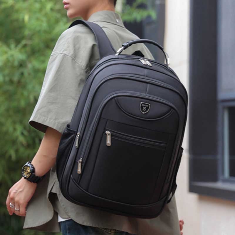 main_0-1317 Men Leisure Outdoor Office Commuter Solid Color Oxford Big Backpacks Bag - Image 1