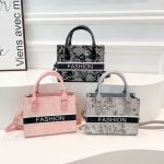 Wholesale Women Fashion Casual Simple Letter Embroidered Handbag - Image 2