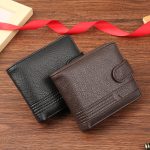 Men'S Fashion Solid Color Pu Leather Short Zipper Buckle Wallet