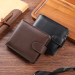 Men'S Fashion Casual Solid Color Pu Leather Multi-Card Card Holder Wallets