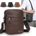 Men Fashion Simple Retro Pu Leather Business Crossbody Bag