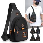 Men Fashion Casual Oxford Zipper Chest Bag
