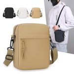 Men Fashion Simple Solid Color Mini Square Crossbody Bag