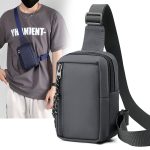 Men Casual Sports Commuter Solid Color Waist Chest Mini Bag - Image 4