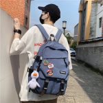 Wholesale Neutral Casual Design Solid Color Canvas Large Capacity Backpack - Image 2