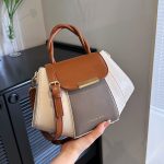Wholesale Women Fashion Casual Contrast Color Square Handbag