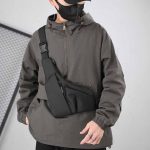 Wholesale Men Fashion Casual Solid Color Commuter Chest Bag