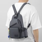 Wholesale Men Casual Sports Solid Color Chest Bag - Image 2