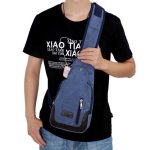 Wholesale Men Casual Commuter Zipper Canvas Chest Bag