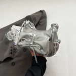 Wholesale Women Fashion Casual Solid Color Small Square Portable Soft Leather Shoulder Bag - Image 3