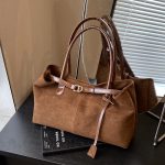 Wholesale Women Fashion Retro Casual Suede Large Capacity Handbag