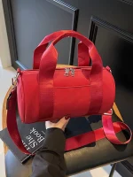 Wholesale Women Fashion Simple Solid Color Cylindrical Shoulder Bag - Image 2