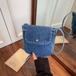 Wholesale Women Fashion Simple Casual Denim Crossbody Bag