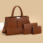 Wholesale Vintage Solid Color Bag Large Capacity Handbag Three-Piece Set