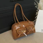 Women Fashion Casual Simple Solid Color Large Capacity Shoulder Bag - Image 4
