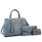 Wholesale Women Fashion Casual Solid Color Bag Stone Pattern Patchwork Handbag Three-Piece Set