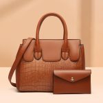 Wholesale Women Fashion Casual Solid Color Bag Stone Pattern Two-Piece Set Handbag - Image 2