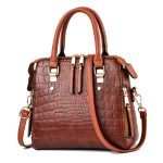 Wholesale Women Fashion Solid Color Large-Capacity Stone Pattern Shoulder Handbag - Image 2