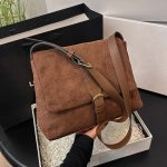 Women Fashion Retro Solid Color Frosted Shoulder Bag - Image 3