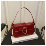 Wholesale Women Fashion Retro Solid Color Bright Leather Shoulder Bag