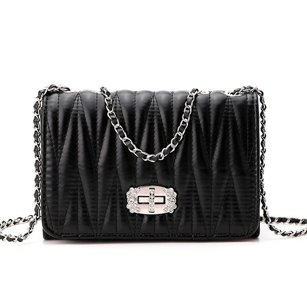main_0-224 Women Fashion Casual Solid Color Chain Small Square Shoulder Bag - Image 1
