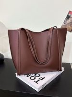 Wholesale Women Fashion Casual Simple Solid Color Large Capacity Tote Bag - Image 2