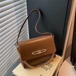 Wholesale Women Fashion Casual Solid Color Lock Small Square Chain Shoulder Bag