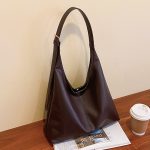 Wholesale Vintage Solid Color Large Capacity Shoulder Bag