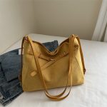 Wholesale Vintage Large Capacity Solid Shoulder Tote Bag - Image 2