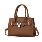 Wholesale Women Fashion Casual Solid Color Litchi Pattern Handbag - Image 5