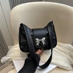 Wholesale Women Fashion Casual Solid Color Bowknot Shoulder Bag