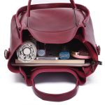 Women Fashion Casual Solid Color Handbag Three-Piece Bag Set - Image 5