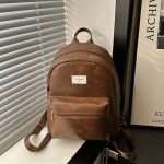 Wholesale Women Fashion Casual Solid Color Imprint Backpack