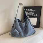 Wholesale Women Fashion Casual Large Capacity Denim Shoulder Bag