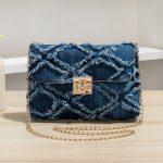 Wholesale Women Fashion Casual Denim Chain Small Square Flip Shoulder Bag