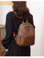 Wholesale Women Fashion Simple Solid Color Soft Pu Leather Backpack - Image 4