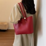 Wholesale Women Fashion Casual Simple Solid Color Large Capacity Shoulder Bag - Image 2