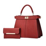 Women Fashion Simple Elegant Solid Color Large Capacity Handbag Two-Piece Bag Set - Image 5