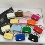 Women Casual Simple Solid Color Lock Buckle Chain Square Shoulder Bag - Image 4