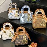 Wholesale Mini Size Women Retro Satin Scarf Square Mini Crossbody Bag