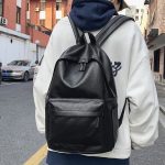 Wholesale Pu Soft Leather Schoolbag Women Men College Students Casual Travel Backpack