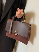 Wholesale Vintage Contrast Clamping Shoulder Bag - Image 2