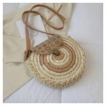 Bohemian Casual Woven Round Straw Bag - Image 2