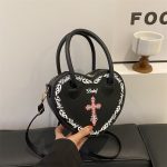 Wholesale Studded Gothic Punk Heart Shoulder Bag