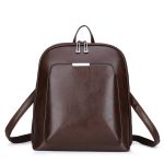 Wholesale Women College Solid Color Casual Fashion Student Schoolbag Pu Travel Backpack - Image 2
