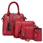 Women Fashion Casual Simple Stitching Solid Color Handbag Four-Piece Bag Set - Image 2