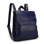 Wholesale Solid Pu Leather Women Soft Retro College Backpack - Image 2
