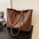 Wholesale Women Fashion Casual Solid Color Large Capacity Tote Bag
